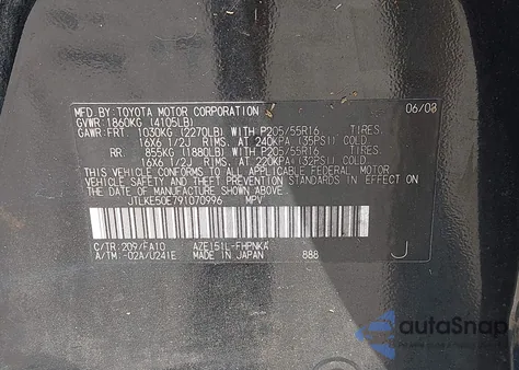 2009 Scion Xb from USA, damaged, VIN JTLKE50E791070996